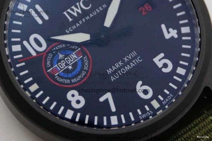 MIROTIME 0119 Packable Mark XVIII ‘TOPGUN SFTI’ Ceramic M+F Best Edition Black Dial on Green Nylon Strap 7048